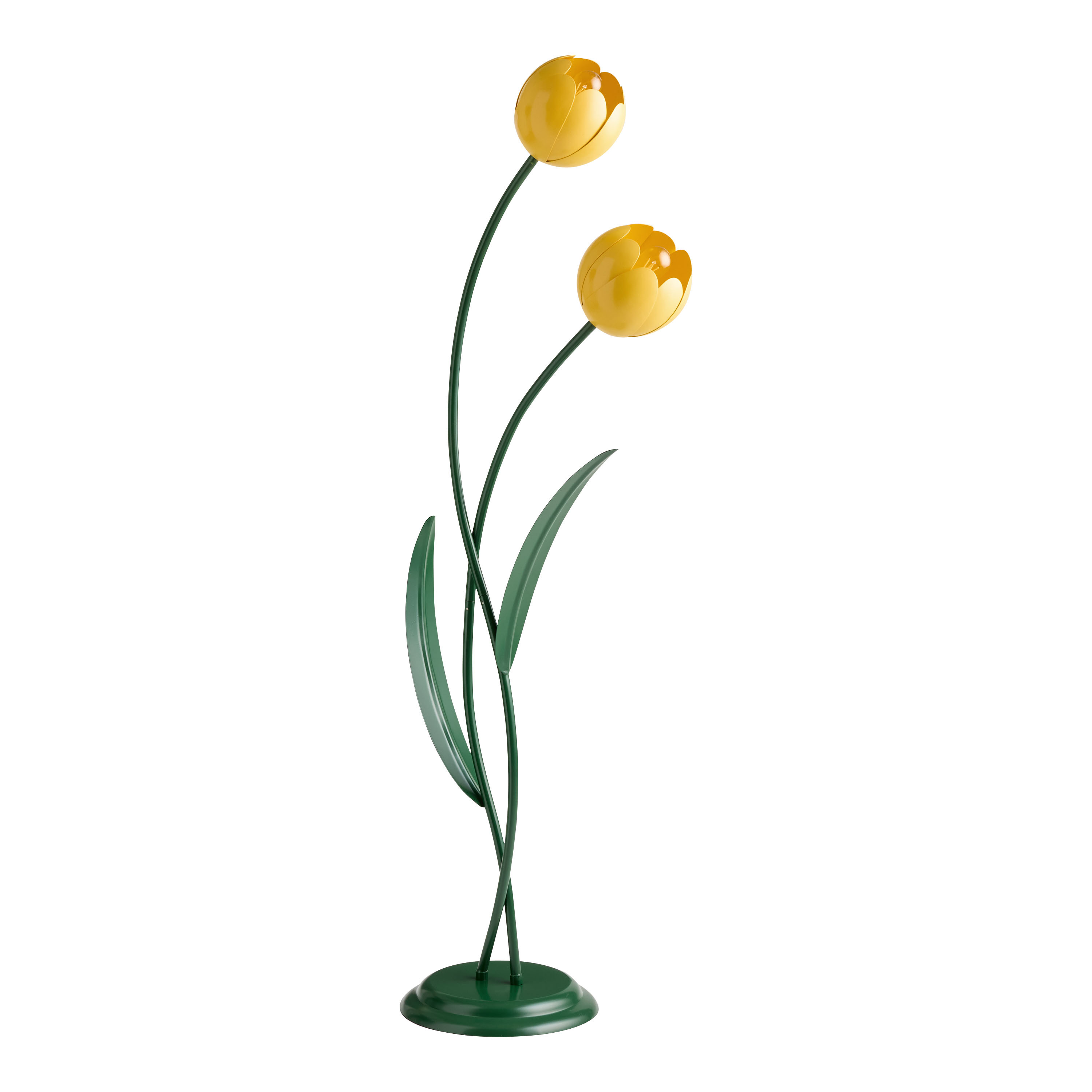 Yellow Metal Tulip Figural 2 Light Floor Lamp | World Market