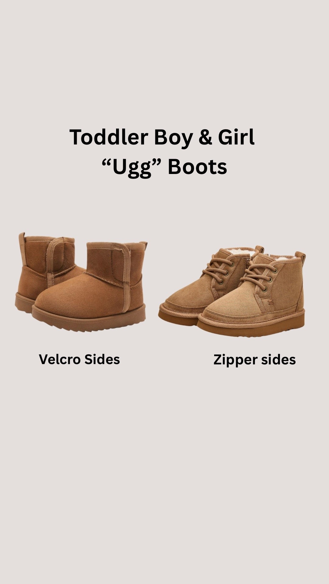 Cutest “ugg” boots for toddlers! Super soft on the inside and for a quarter the price of real ones 

#LTKGiftGuide #LTKKids #LTKFindsUnder50