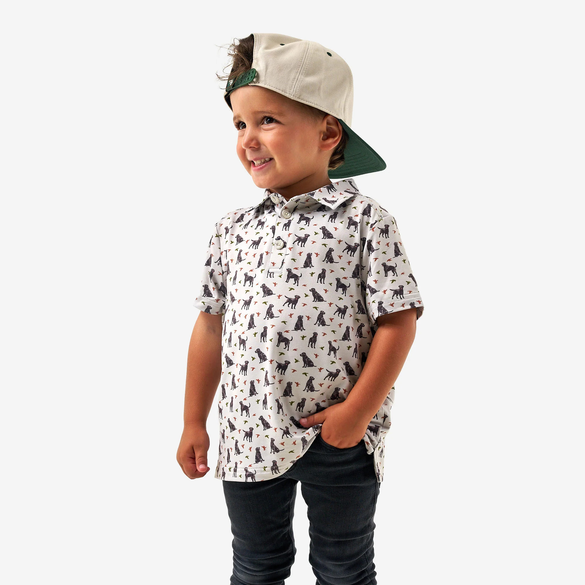Youth Performance Polo - Ducks And Dogs | BURLEBO