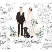 Custom Illustrated, Wedding Guest Book, Guest Book Portrait Alternative Digital File | Etsy (US)
