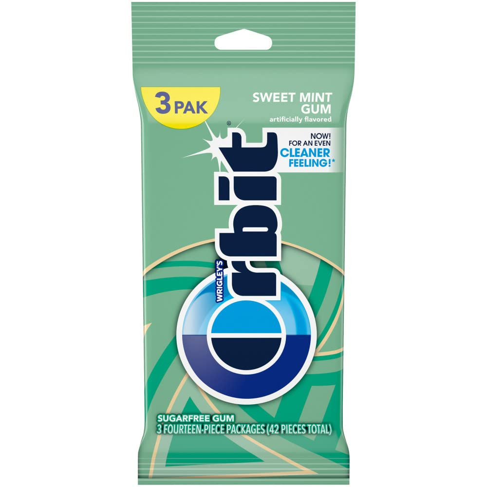 ORBIT Sweet Mint Sugar Free Back to School Chewing Gum, 3 Ct Packs | Amazon (US)