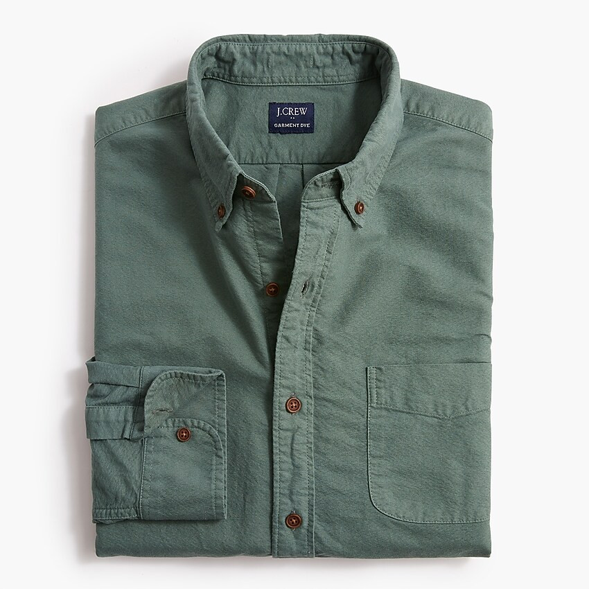 Slim untucked garment-dyed oxford shirt | J.Crew Factory