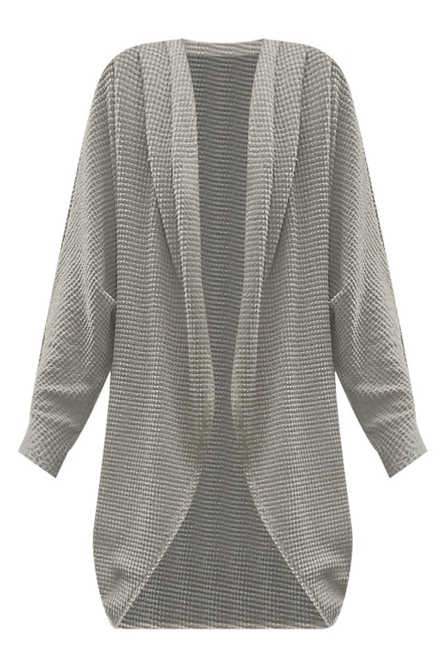 Exclaim My Love Olive Waffle Knit Cardigan | Pink Lily