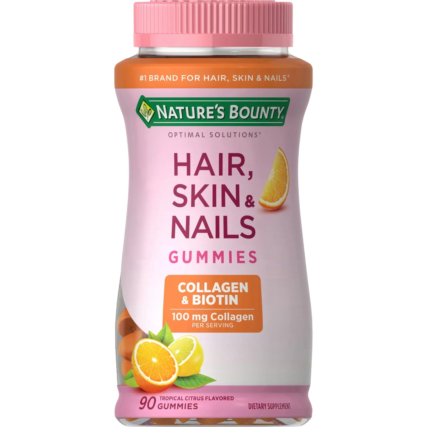 Nature's Bounty Hair Skin and Nails Vitamin with Collagen and Biotin, Women's Multivitamin, Tropi... | Walmart (US)