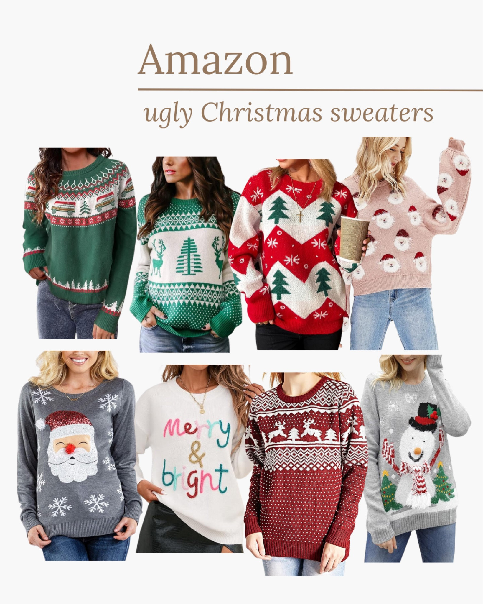 Amazon ugly Christmas sweaters 

#amazonfashion #christmassweater #uglychristmassweater #holidayfashion

#LTKStyleTip 

#LTKHoliday #LTKSeasonal