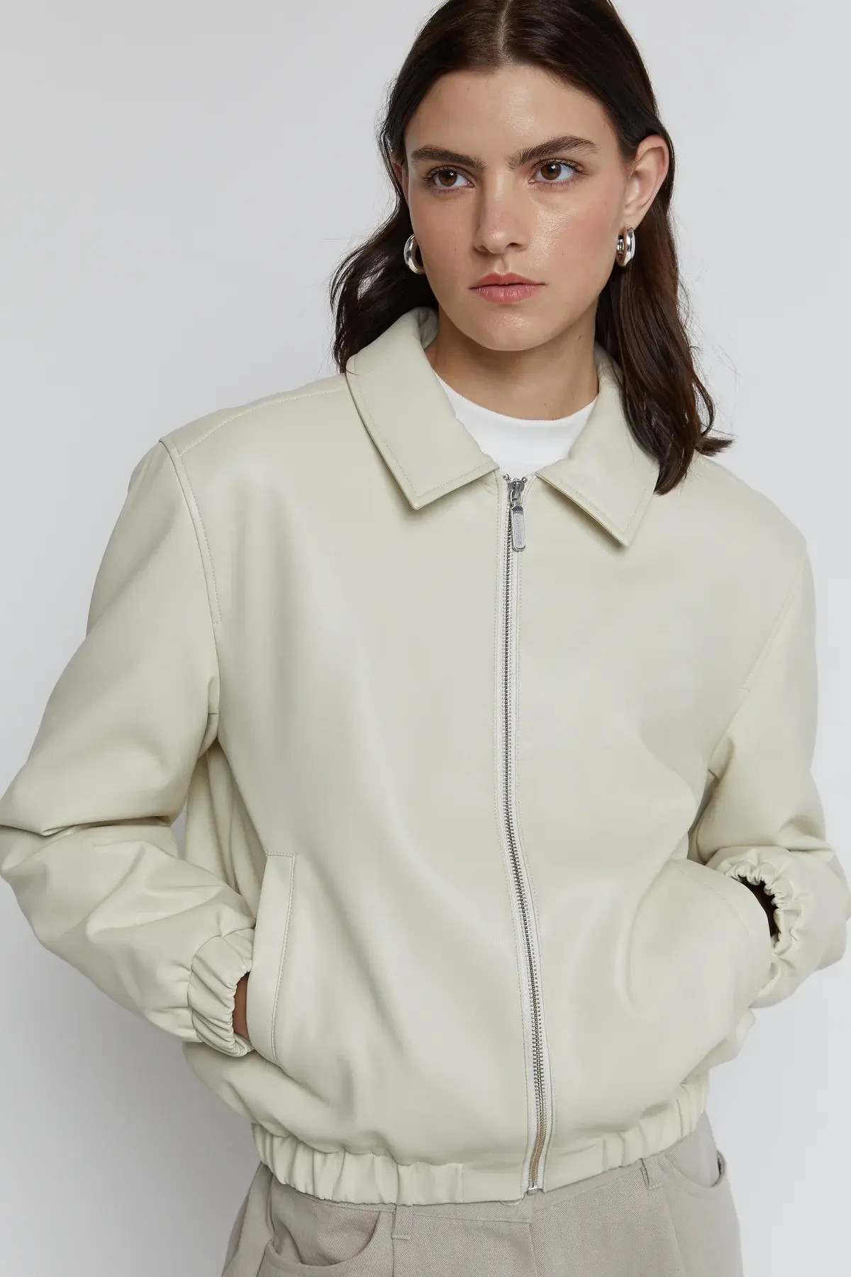 VEGAN LEATHER BOMBER JACKET        0.0 star rating   Write a review           $148    
 OW-9879-W... | OAK + FORT