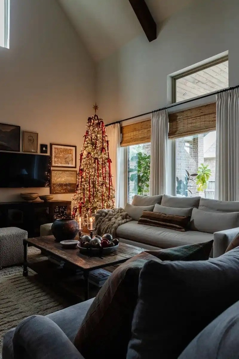 Moody living room Christmas decor with slim Christmas tree, viral Christmas cluster lights, and long burgundy bows.

Right now you can save 26% off my TwoPages linen drapes with code CRAZYWONDERFUL The perfect gift for yourself this Christmas!



#LTKSeasonal #LTKHoliday #LTKHome