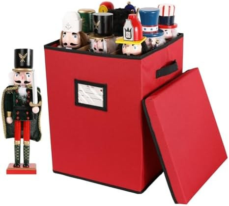 Christmas Nutcracker Storage Box with Lid – Holiday Figurine & Collectible Organizer with Adjus... | Amazon (US)