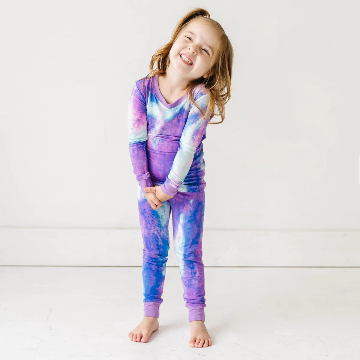Purple Watercolor Two-Piece Pajama Set | Little Sleepies