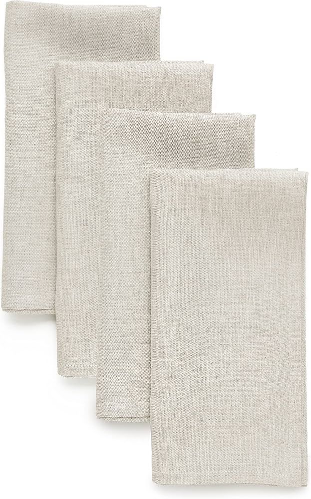 Solino Home Light Natural Linen Cloth Napkins – 20 x 20 Inch Dinner Napkins Set of 4 – 100% P... | Amazon (US)