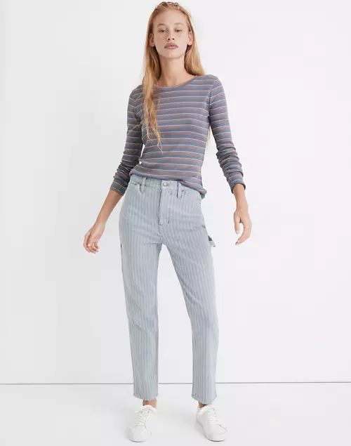 Workwear Collection Herringbone Denim High-Rise Tapered Pants | Madewell