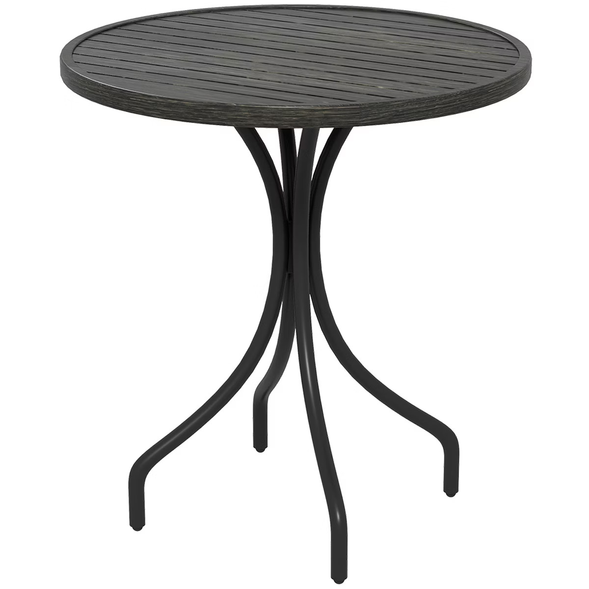 Outsunny Outdoor Side Table, 26" Round Patio Table with Steel Frame and Slat Tabletop for Garden,... | Target
