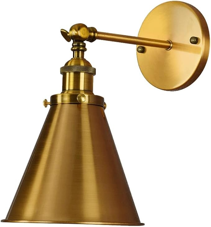 KISAD Wall Lighting Fixtures Vintage Industrial Wall Light Modern Gold Metal Wall Sconce Adjustab... | Amazon (US)