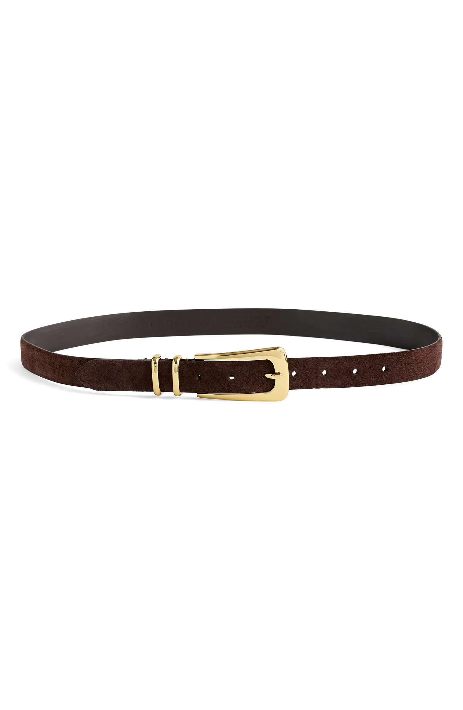 Elongated Buckle Suede Belt | Nordstrom