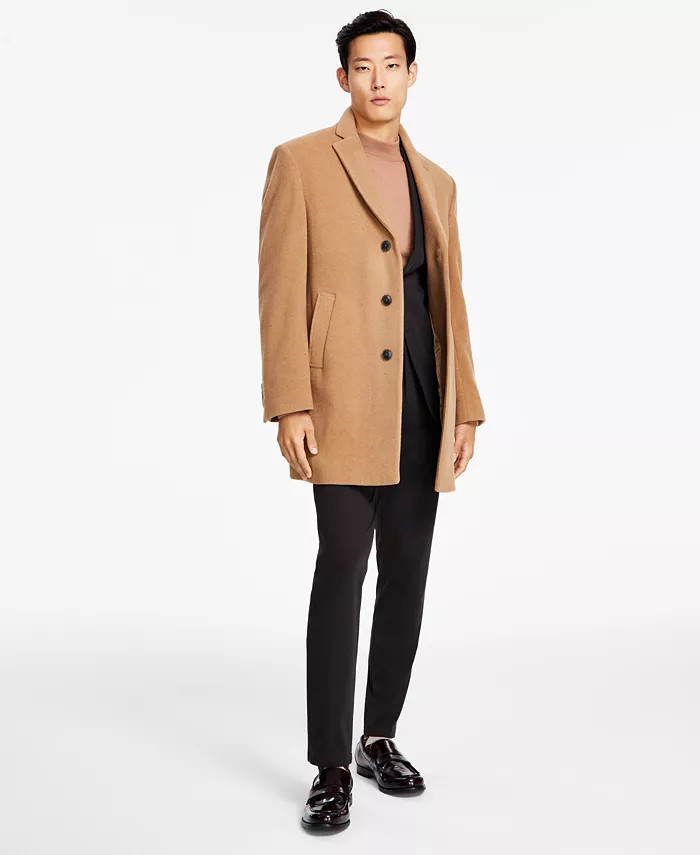 Men's Prosper Wool-Blend Slim Fit Overcoat | Macy's