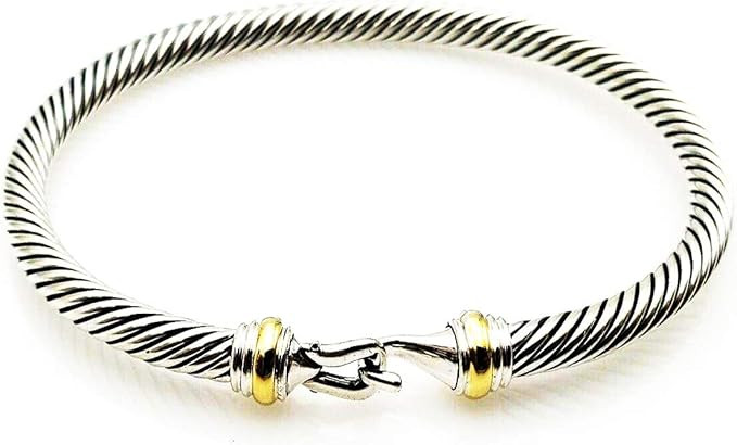 SUPTOP Cable Bangle Bracelet for Women Twisted Cable Cuff Charm Bracelet Fashion Jewelry Best Gif... | Amazon (US)