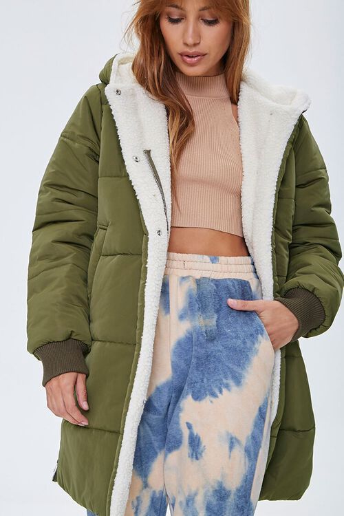 Faux Shearling-Lined Puffer Jacket | Forever 21 (US)