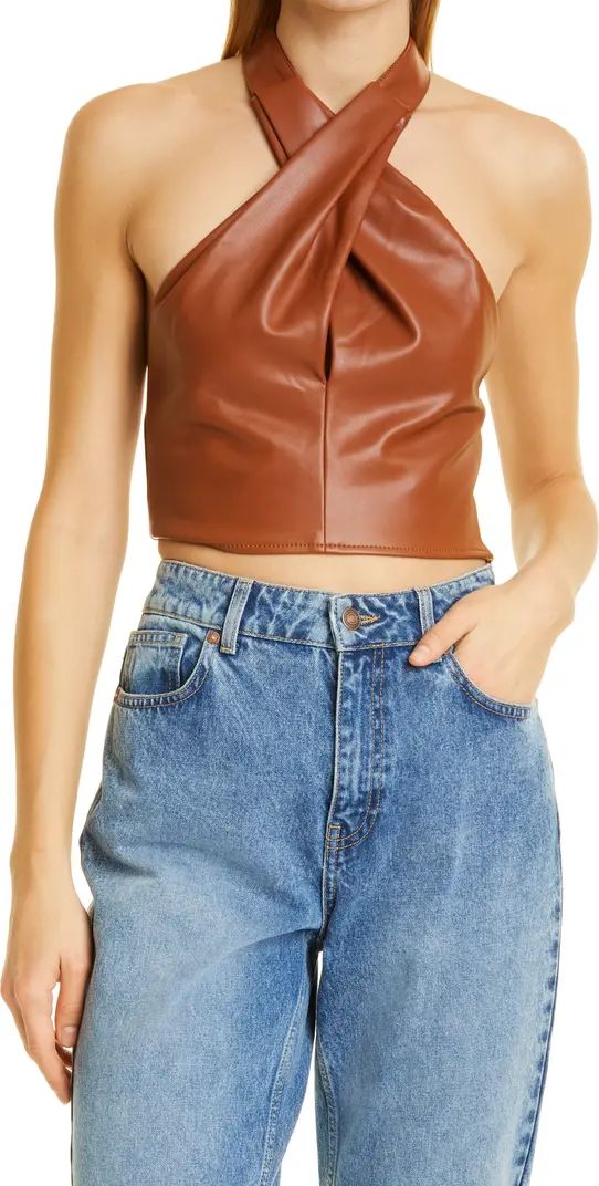 Kai Faux Leather Halter Top | Nordstrom