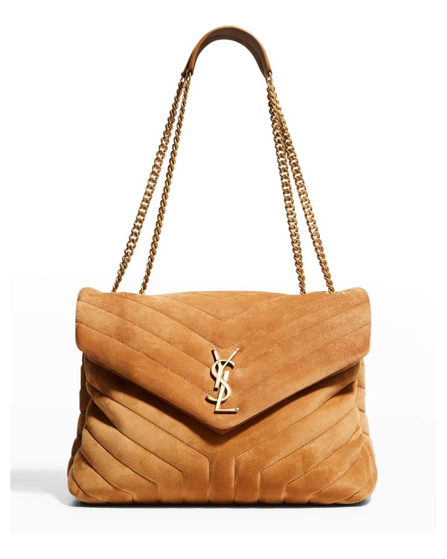 Loulou Medium YSL Quilted Suede Shoulder Bag | Neiman Marcus