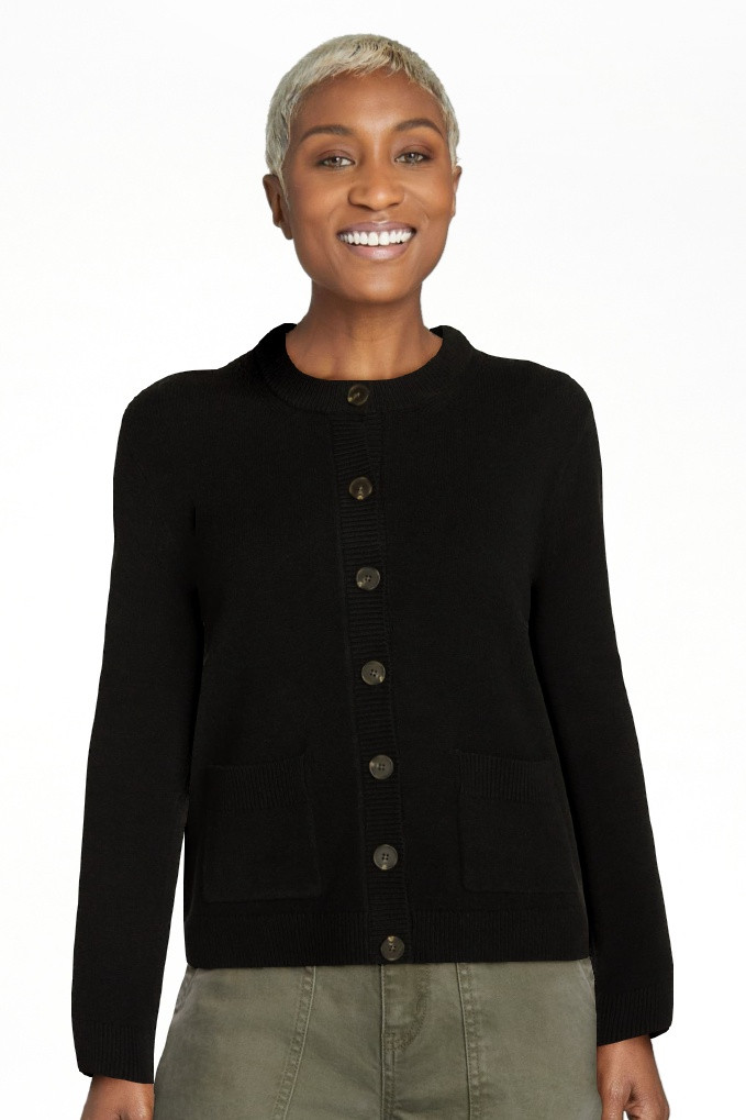 Scenario Women's Crewneck Cardigan with Patch Pockets, Lightweight, Sizes XS-XXXL | Walmart (US)