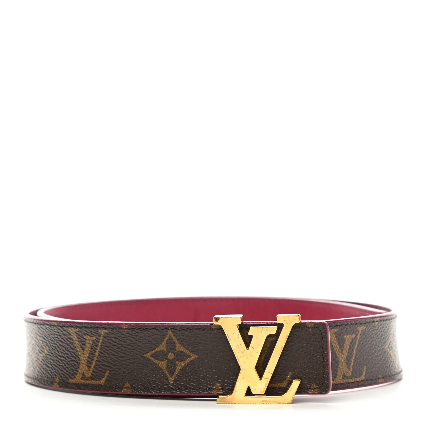 LOUIS VUITTON Calfskin Monogram 30mm LV Initiales Reversible Belt 80 32 Fuschia | FASHIONPHILE | Fashionphile
