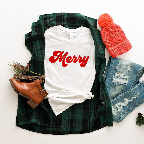 Merry Christmas Shirt, Christmas Graphic Tee, Fun Christmas Party Tshirt | Etsy (US)