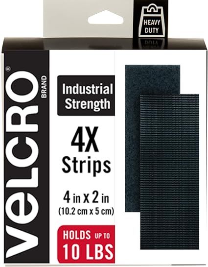 VELCRO Brand Heavy Duty Fasteners | 4x2 Inch Strips 4 Sets | Holds 10 lbs | Stick-On Adhesive Bac... | Amazon (US)