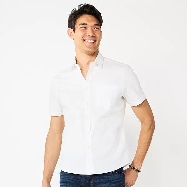 Men's Apt. 9® Slim Untucked-Fit Performance Button-Down Shirt | Kohl's