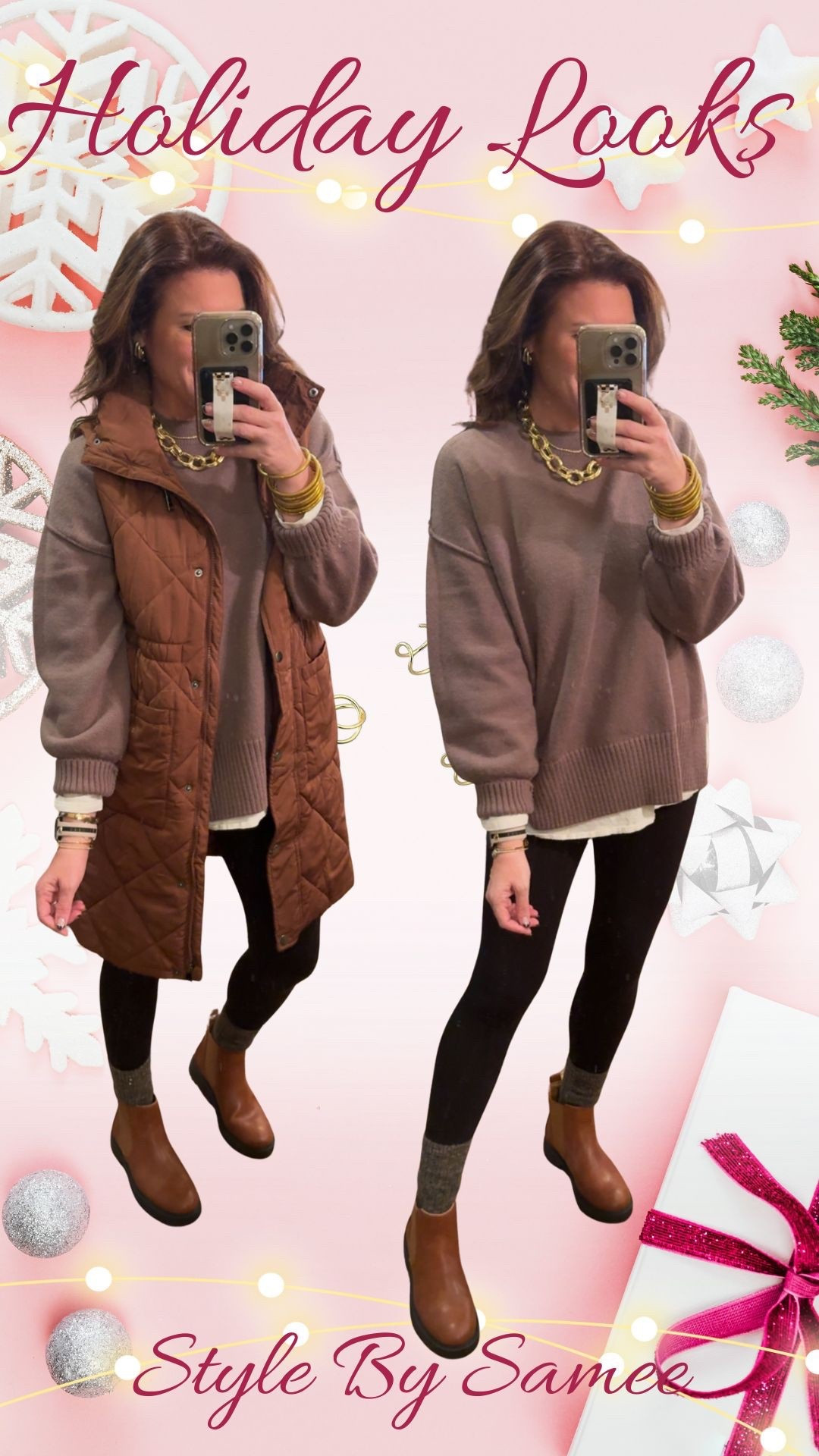 Holiday Shopping OOTD!  Double up layers and a vest to throw on and go. Paired with my fav fleece leggings and a great boot! 

Wearing size small in all. 

Amazon | holiday | Christmas | layers | winter style | fashion 

#LTKootd #LTKHoliday #LTKmomlife