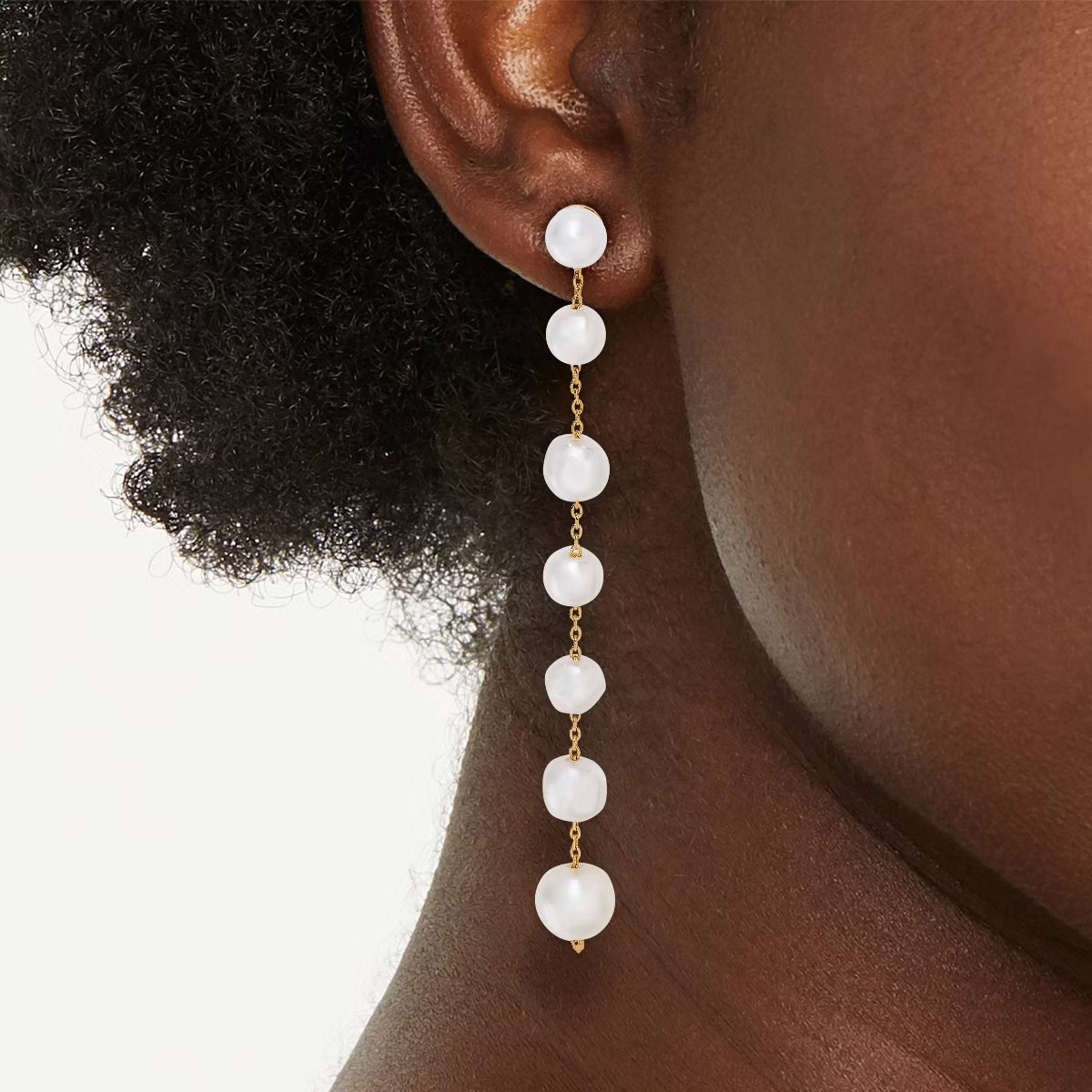 Linear Pearl Dangle Earrings - A New Day™ Pearl | Target