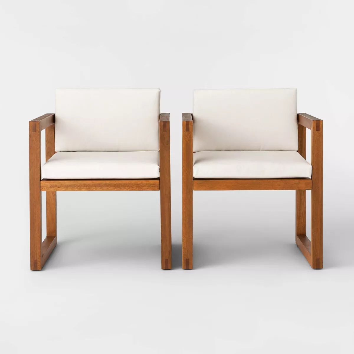 Kaufmann 2pk Wood Patio Arm Chairs - Natural - Project 62™ | Target
