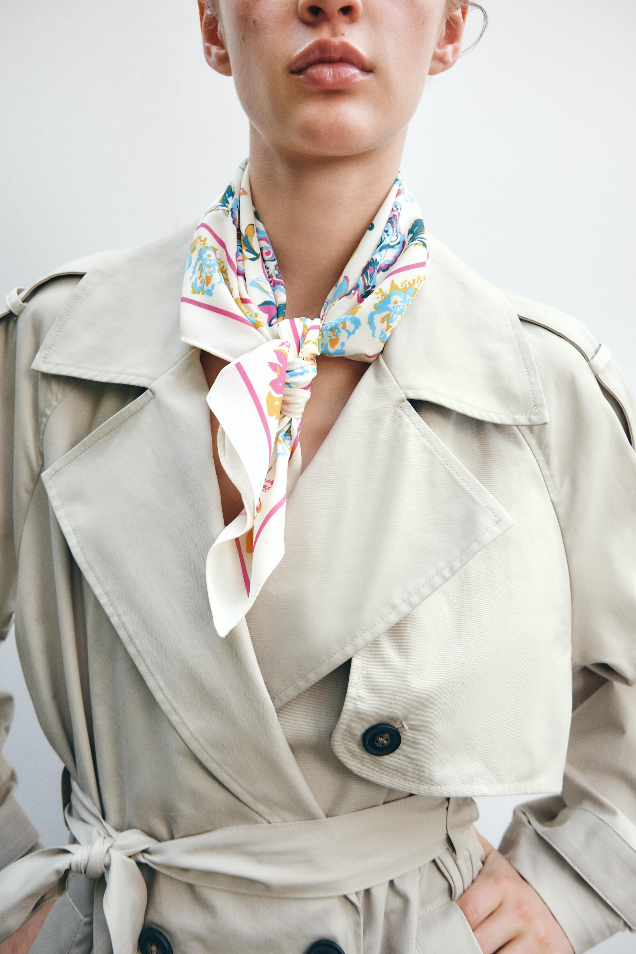 FLORAL PRINT SATIN SCARF | Zara UK