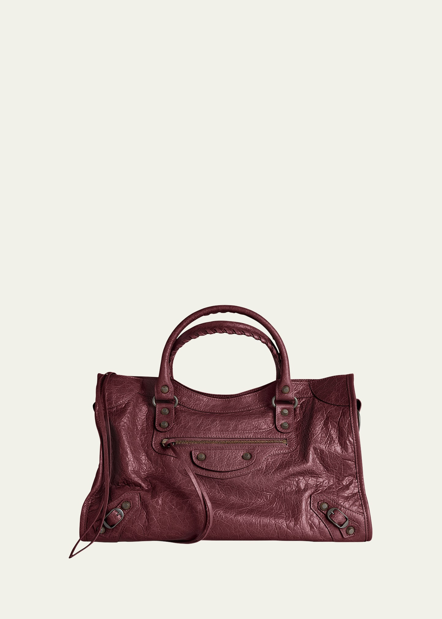 Balenciaga Le City Medium Crinkled Leather Top-Handle Bag | Bergdorf Goodman