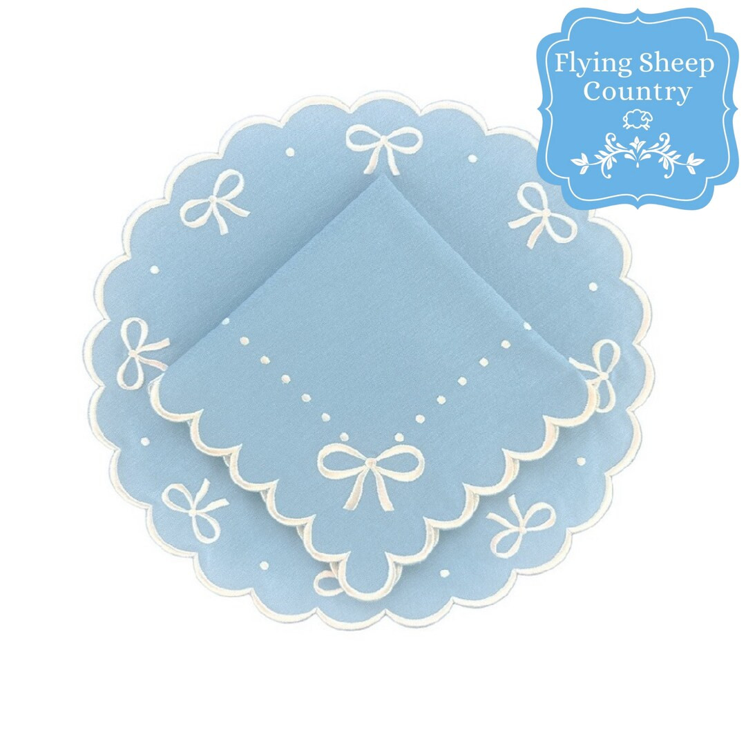 Luxury Blue Bow Placemats - Etsy | Etsy (US)