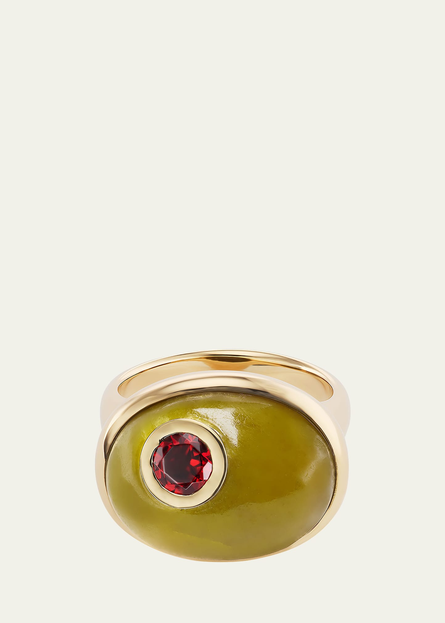 18K Yellow Gold Olive Ring with Garnet | Bergdorf Goodman