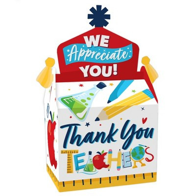Big Dot of Happiness Thank You Teachers - Treat Box Party Favors - Teacher Appreciation Goodie Gable Boxes - Set of 12 | Target