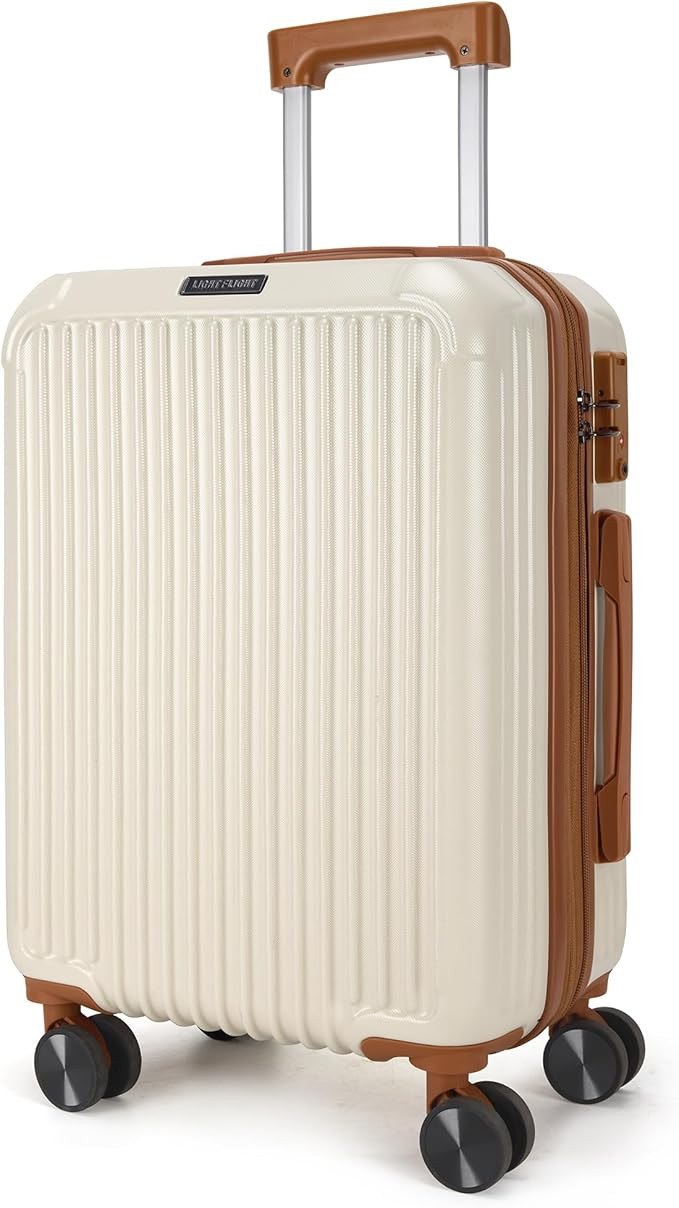LIGHT FLIGHT Carry On Luggage 22x14x9 Airline Approved, Durable Hard Shell Carry On Suitcases wit... | Amazon (US)
