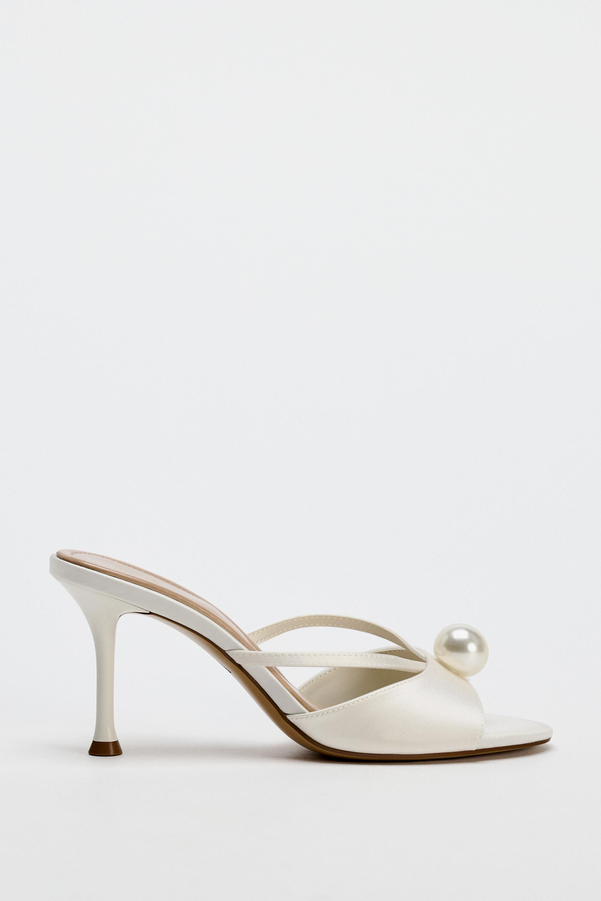 PEARL HEELED SANDALS | Zara UK