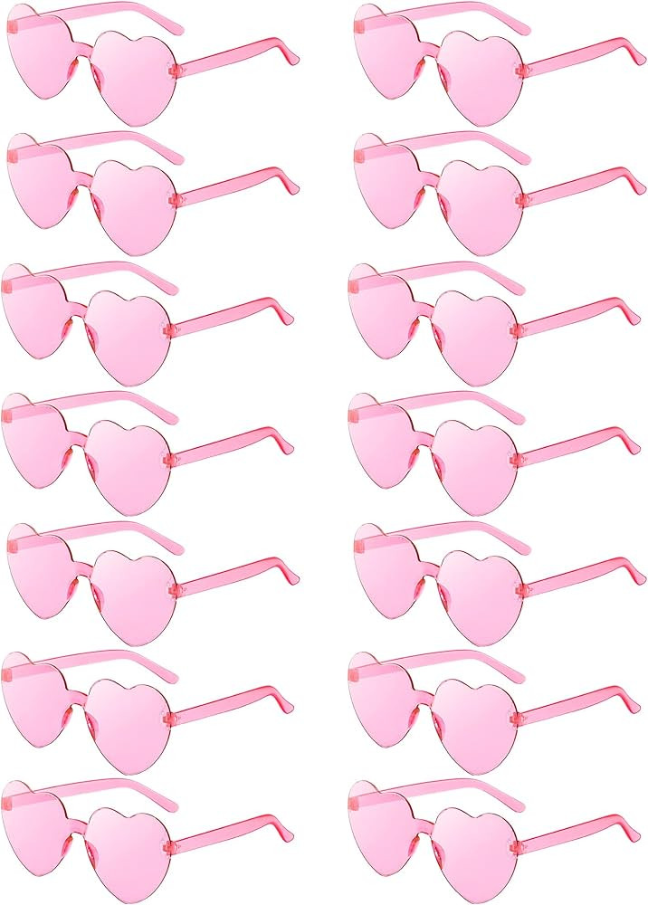 14 Pcs Heart Shaped Sunglasses for Women Heart Glasses Pack for Bachelorette Party Favor Valentin... | Amazon (US)