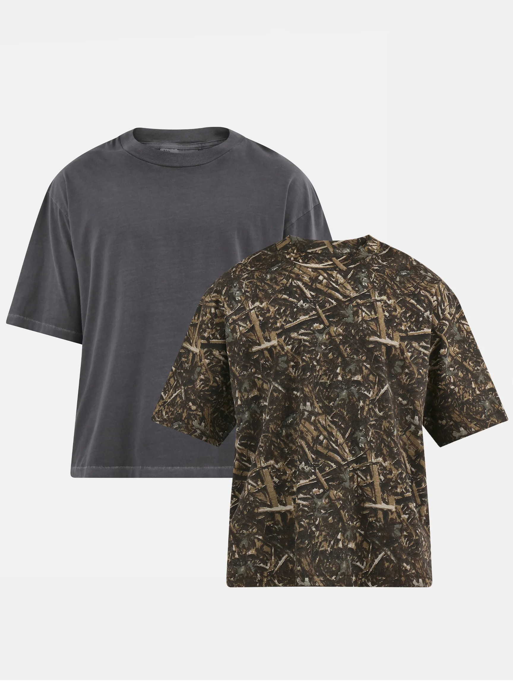 No Boundaries Boxy Cropped Tee, 2-Pack, Men's and Big Men's | Walmart (US)