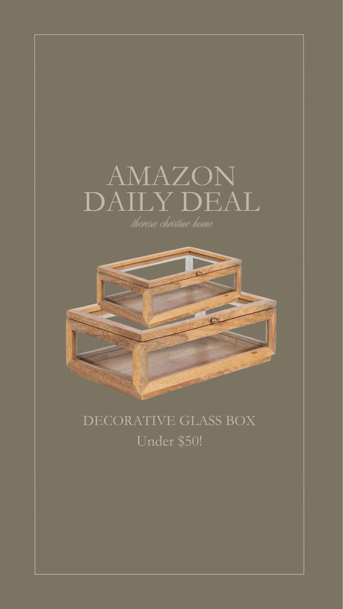 Amazon daily deal! These wooden and glass storage boxes are so pretty! 😍
