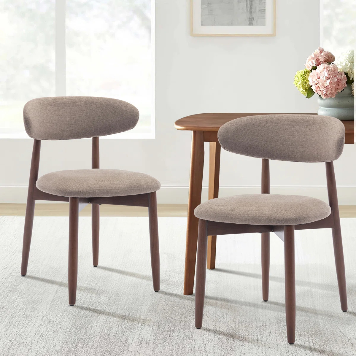 Vannie Upholstered Solid Wood Side Dining Chair (Set of 2) | Wayfair North America