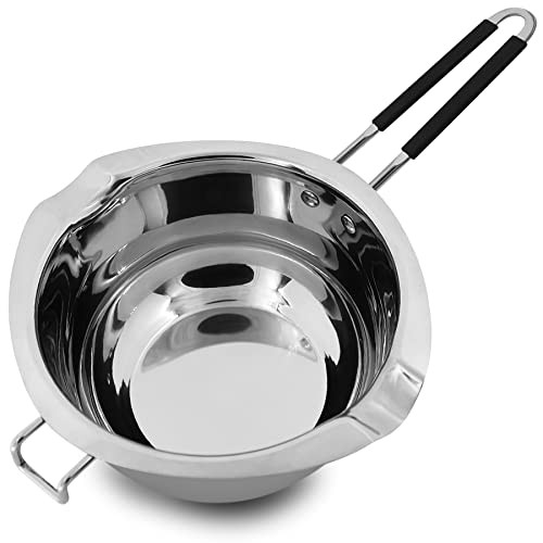 Double Boiler Pot 1200ML/1.1QT, Stainless Steel Chocolate Melting Pot for Melting Chocolate, Candy, Candle, Soap, Wax | Amazon (US)