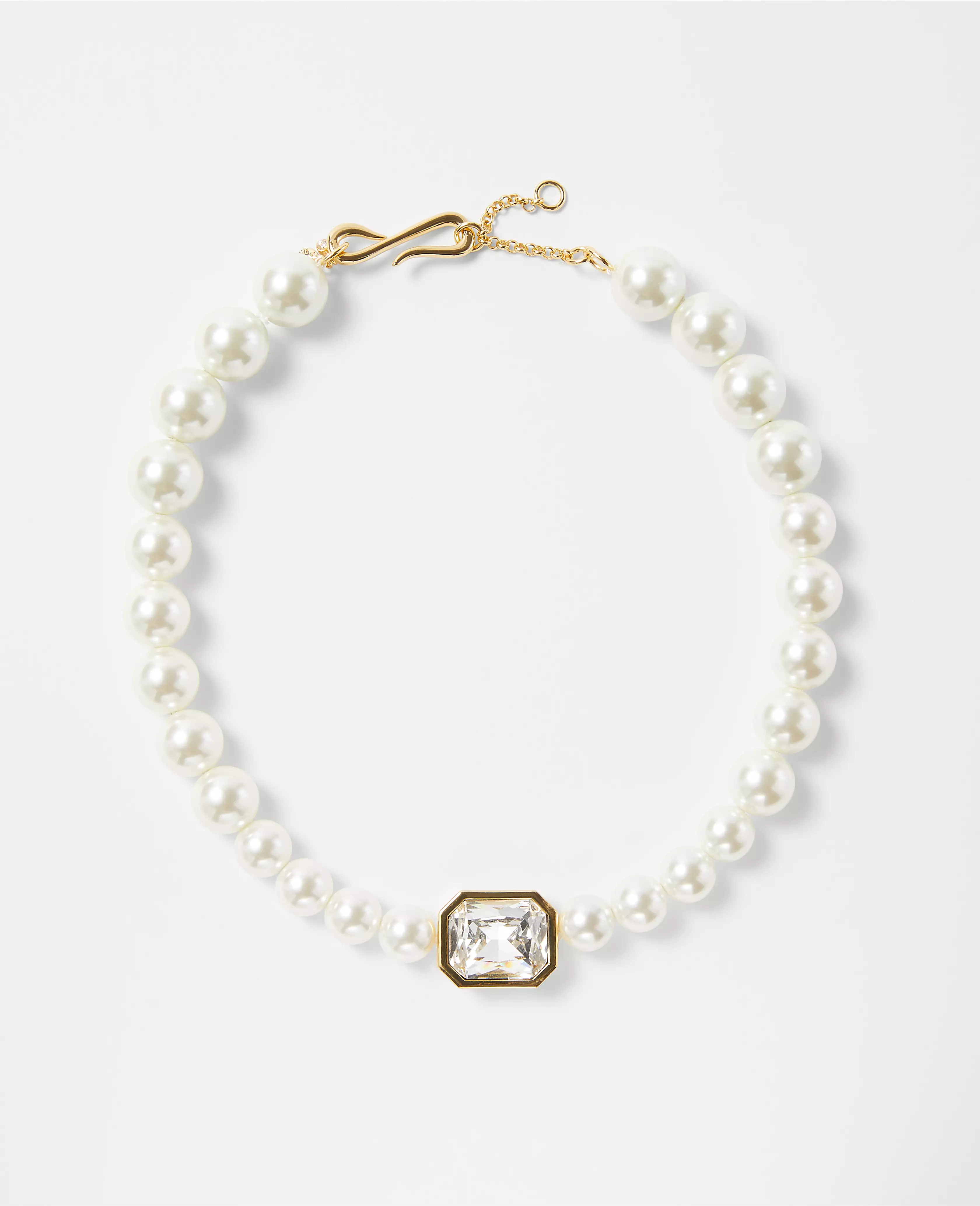 Large Pearlized Crystal Necklace | Ann Taylor (US)