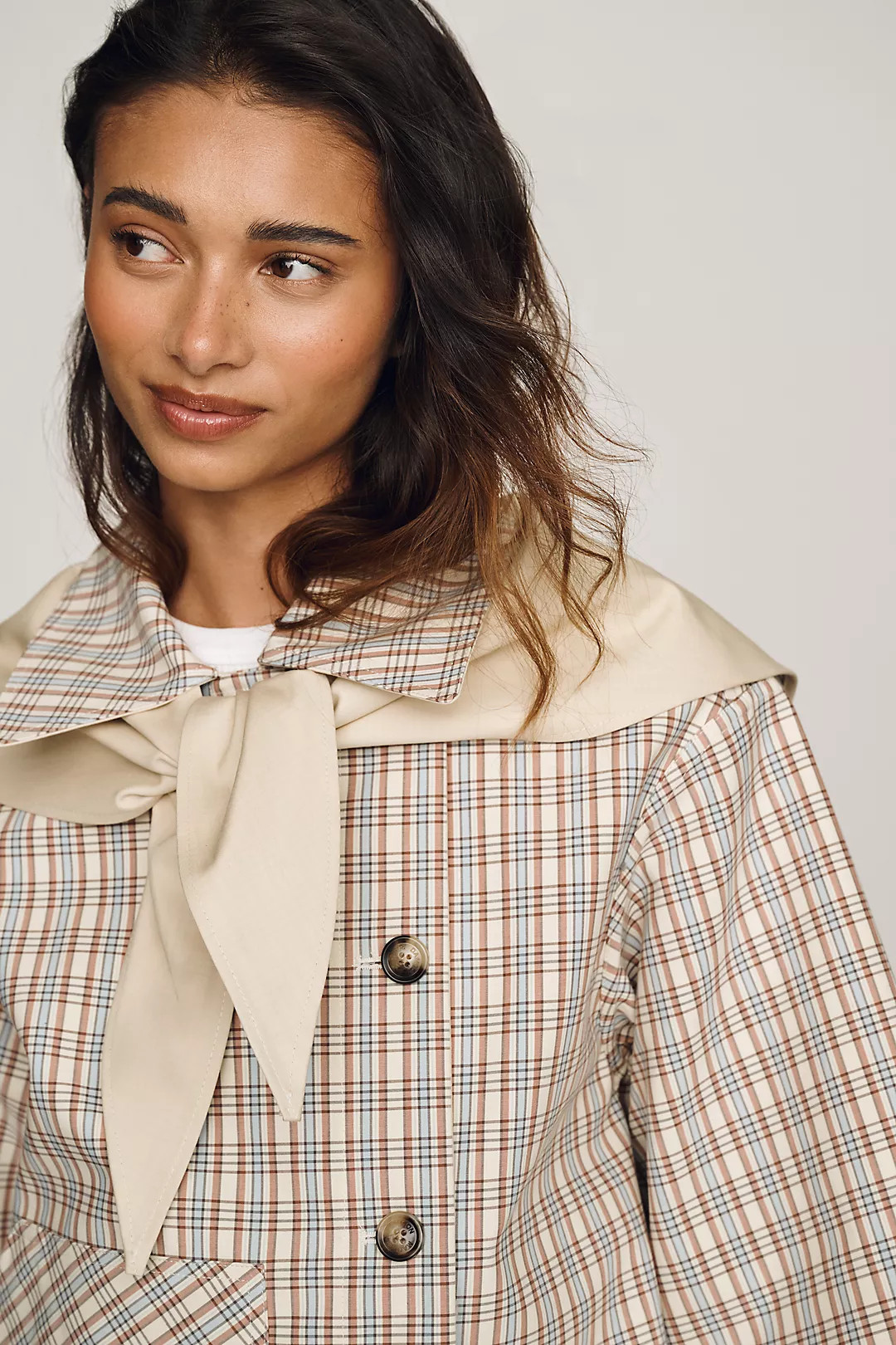 Damson Madder Jerry 100% Cotton Reversible Crop Trench Coat | Anthropologie (US)