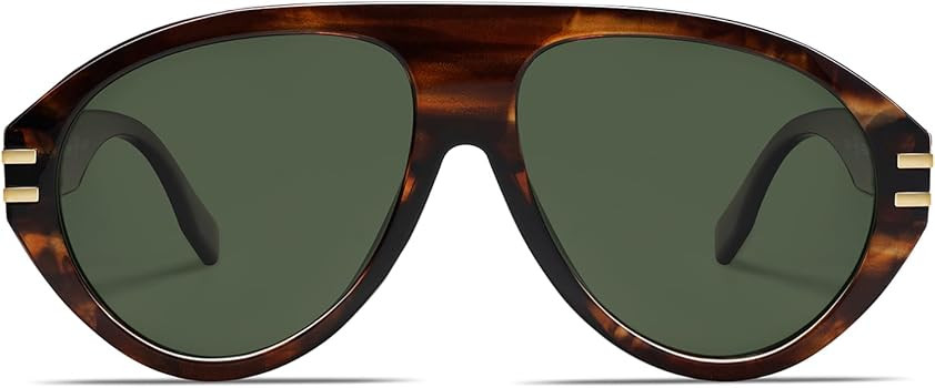 VANLINKER Polarized Retro Oversized Aviator Sunglasses Womens Mens Trendy 70s Vintage Sun Glasses... | Amazon (US)