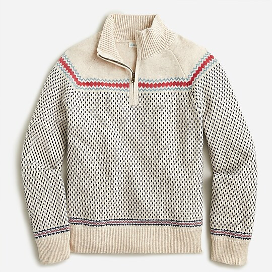 Boys' Fair Isle half-zip sweater | J. Crew US