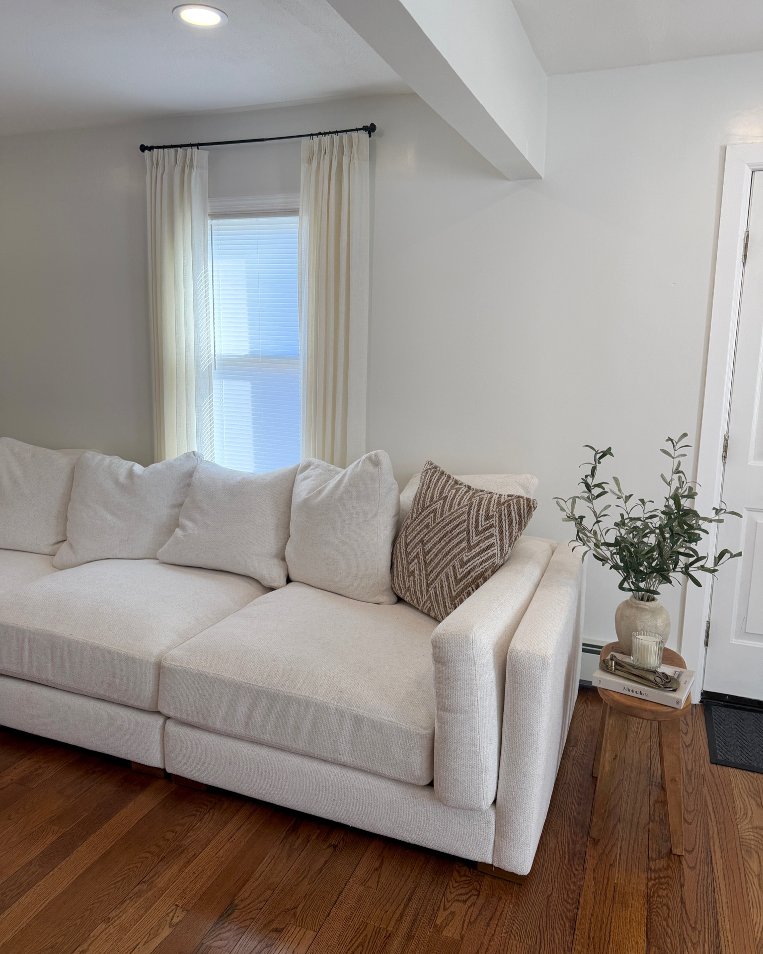 Natural Pinch Pleated Linen Curtains 84 Inch Length 2 Panels. 

Modern Organic Living room decor. 

#LTKHome #LTKSeasonal