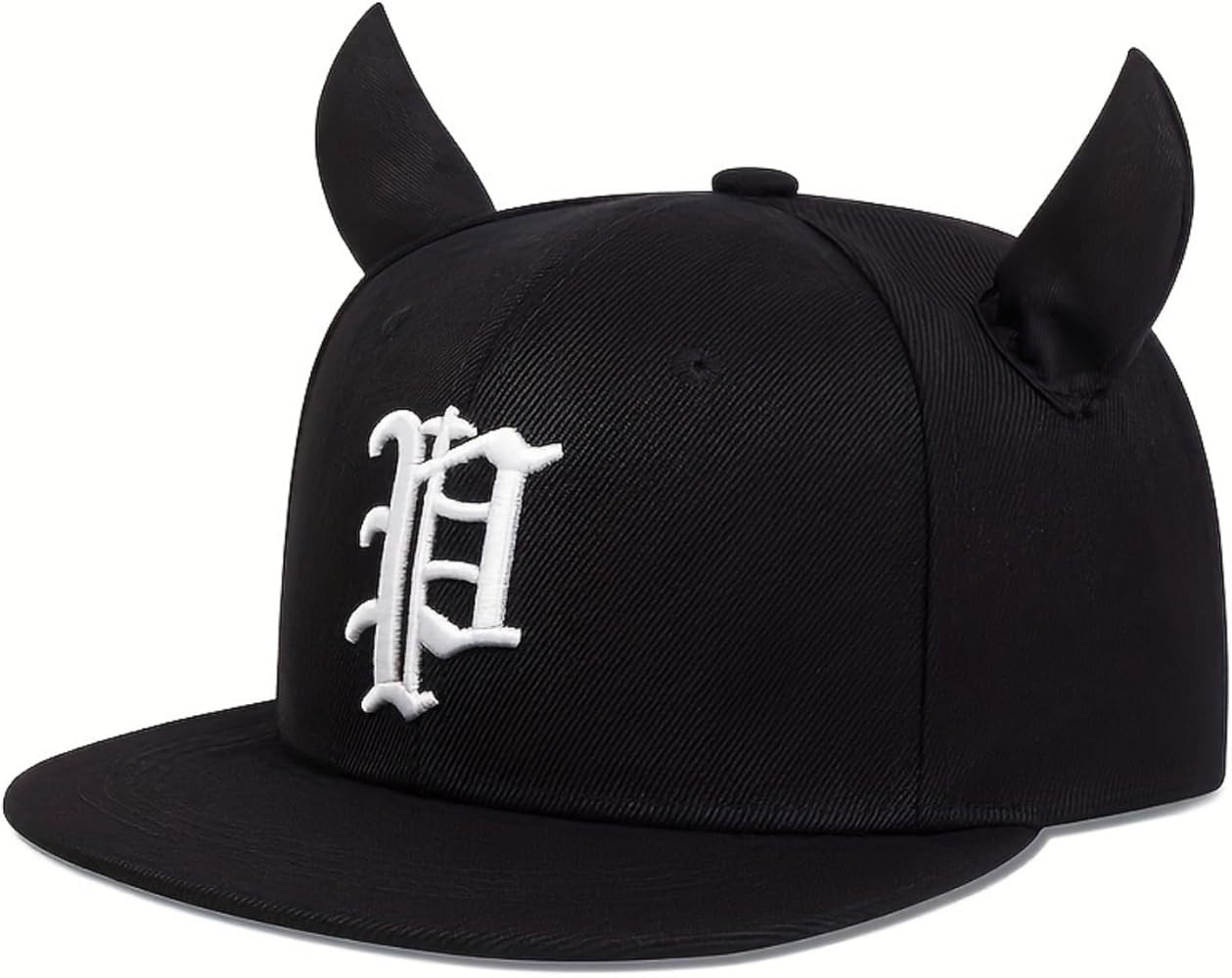 Men's Hip Hop Flat Brim Snapback Cap Gothic P Letter Embroidered Adjustable Casual Sun Hat Outdoor Sports Street Fashion Hat | Amazon (US)