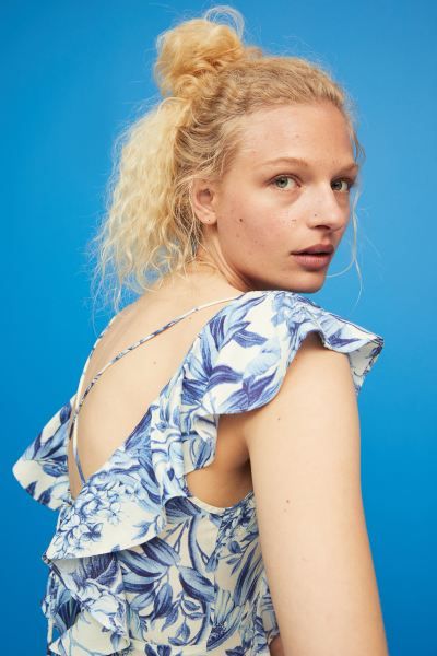 Linen-blend Flounced Dress | H&M (US)